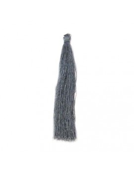 Pompon polyester gris 90 mm