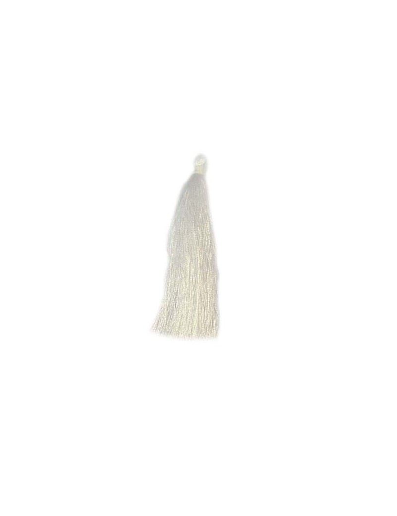 Pompon polyester blanc 90 mm