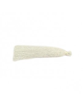 Pompon polyester blanc 90 mm