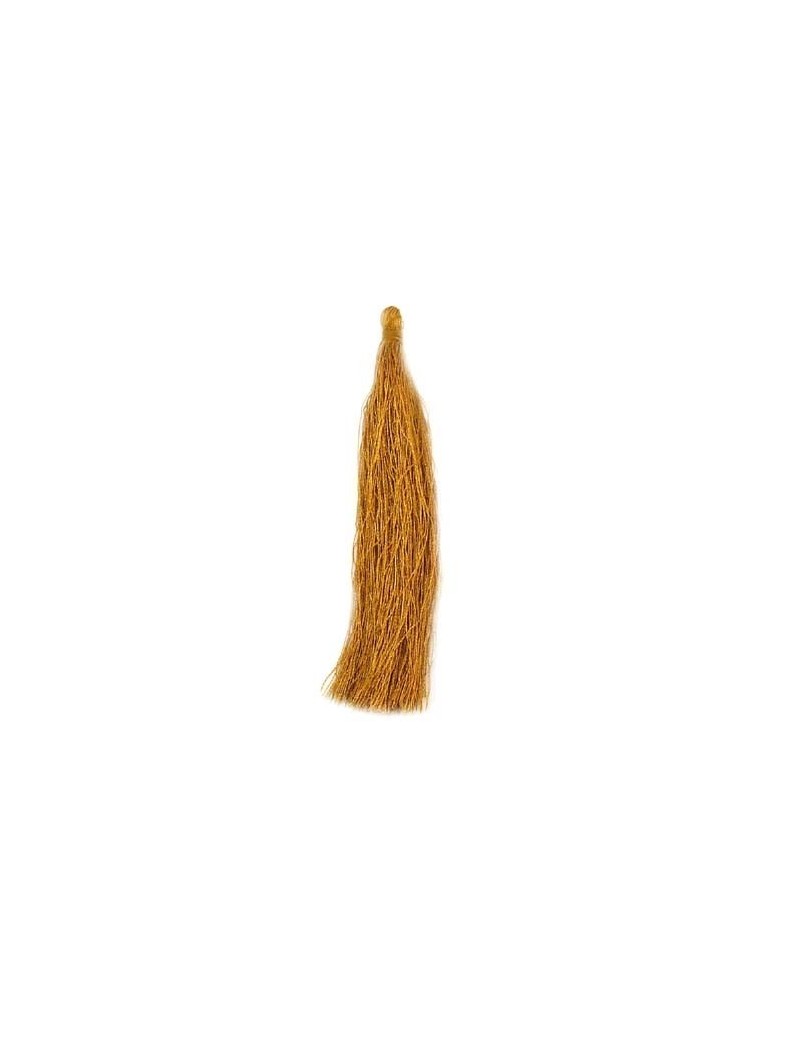 Pompon polyester beige-doré 90 mm