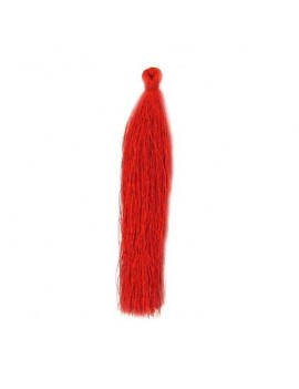 Pompon polyester rouge 90 mm