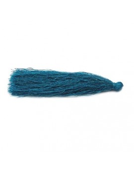 Pompon polyester bleu océan 90 mm