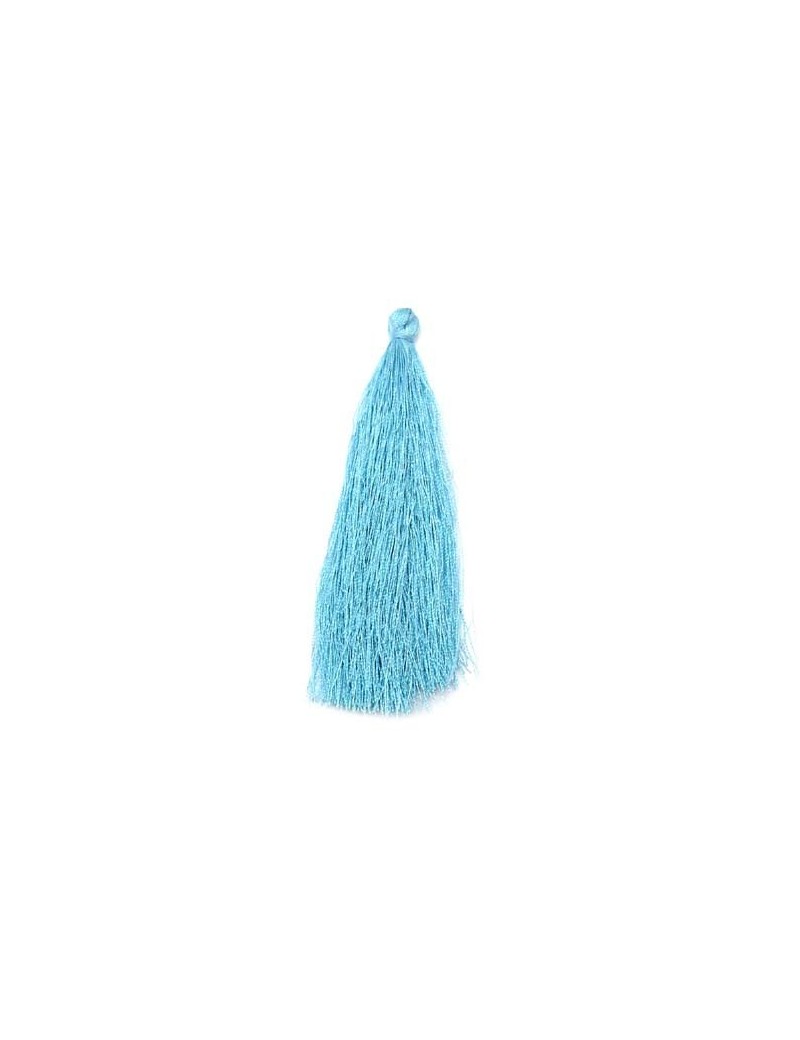 Pompon polyester bleu ciel 90 mm