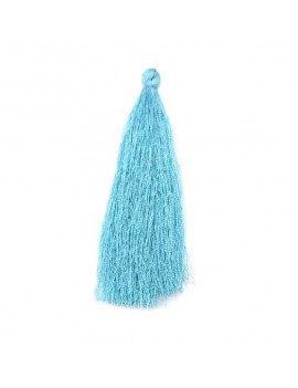 Pompon polyester bleu ciel 90 mm