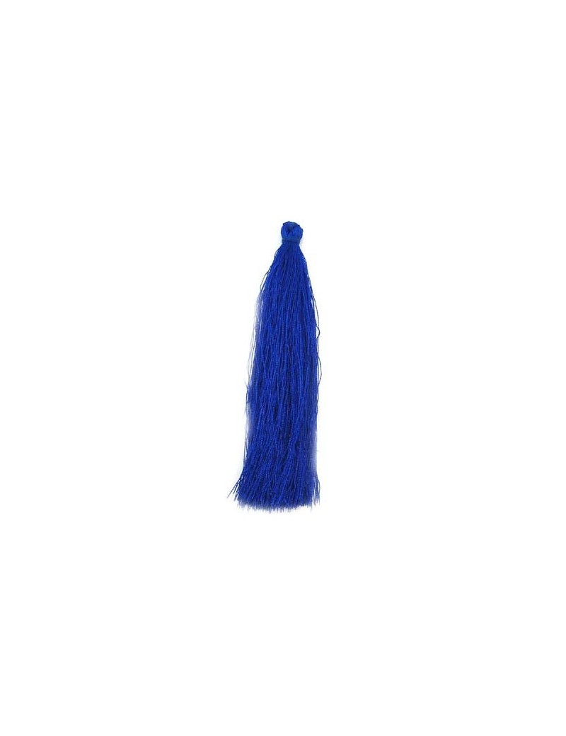 Pompon polyester bleu électrique 90 mm