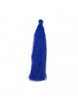 Pompon polyester bleu électrique 90 mm