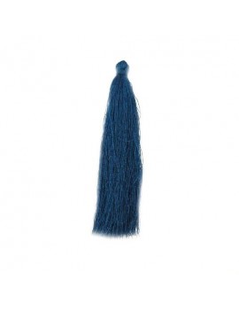 Pompon polyester bleu canard 90 mm