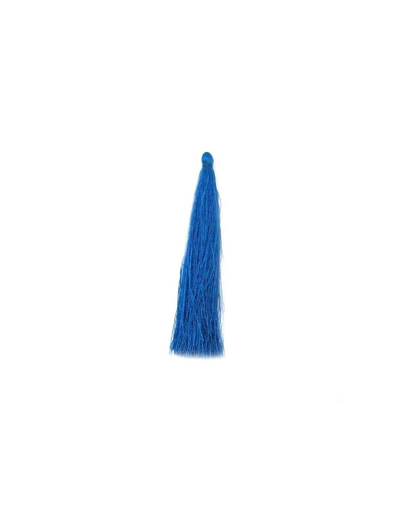 Pompon polyester bleu 90 mm