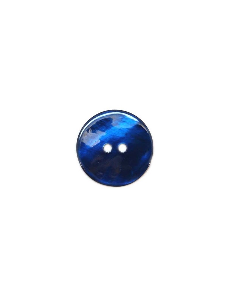 Bouton en nacre bleu marine 28 mm