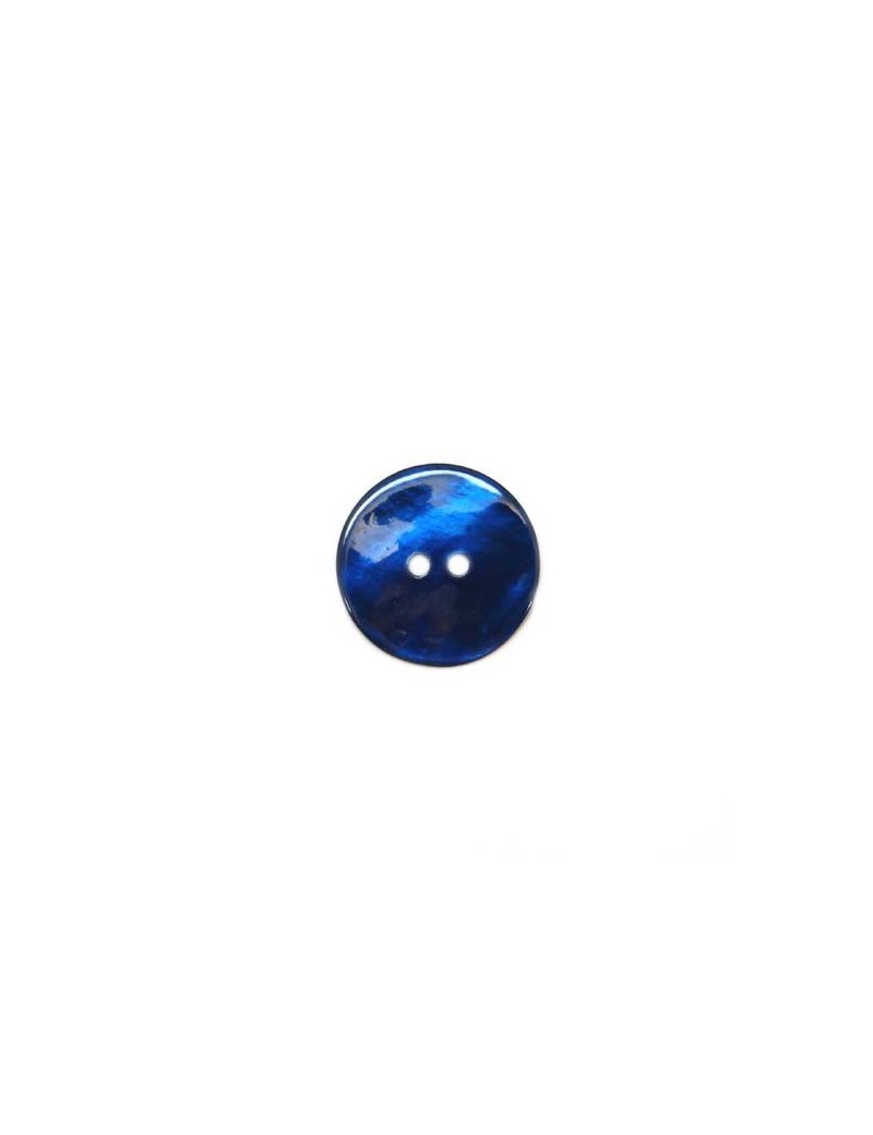 Bouton en nacre bleu marine 15 mm