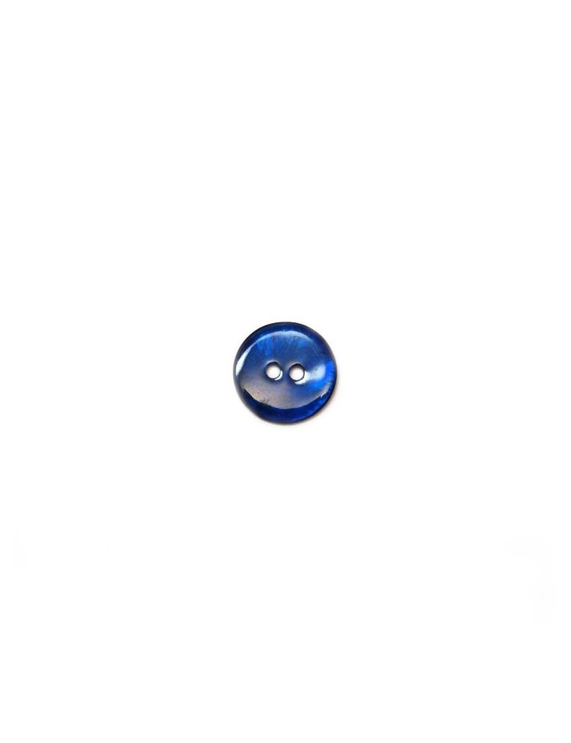 Bouton en nacre bleu marine 12 mm