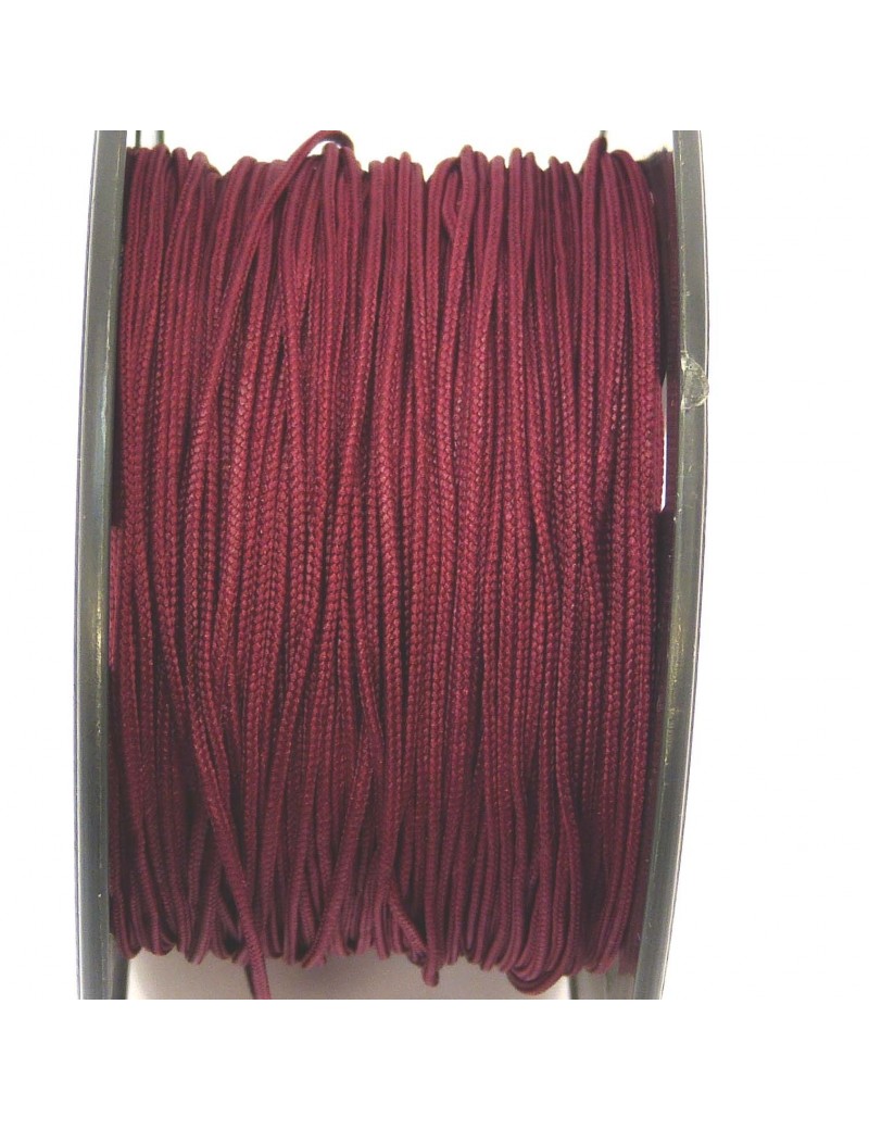 Cordon polyester 1 mm bordeaux - 50 cm