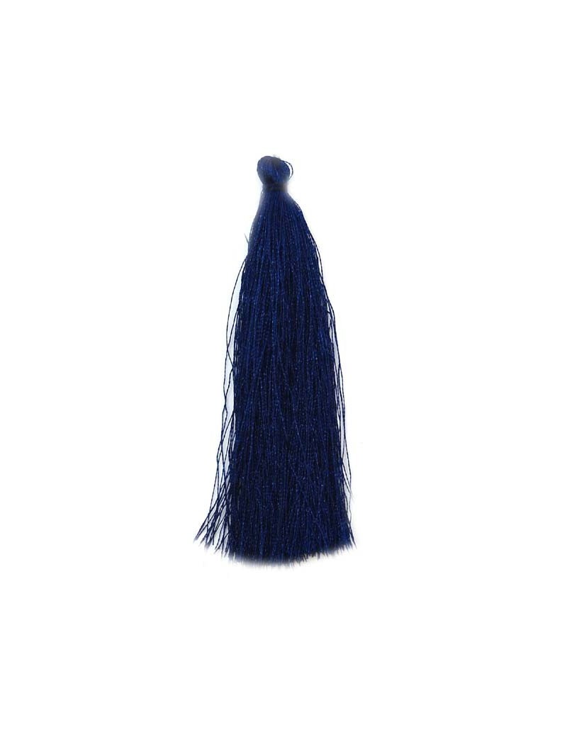 Pompon polyester bleu marine 90 mm