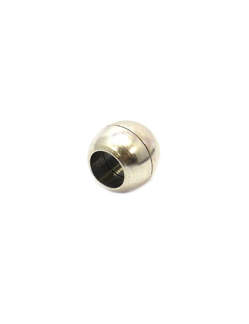 Fermoir aimanté boule argent vieilli 10 mm