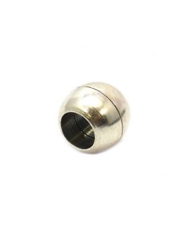 Fermoir aimanté boule argent vieilli 10 mm