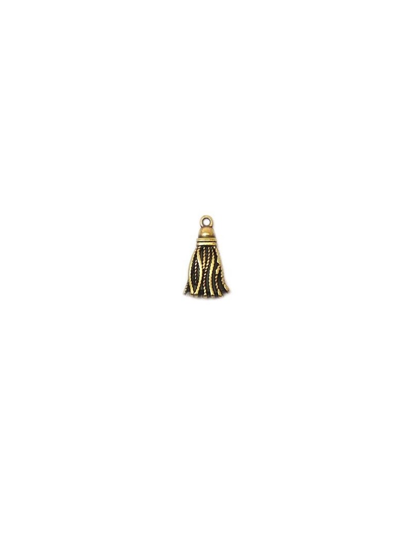 Breloque pompon bronze 10x20 mm