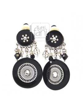 Boucles d'oreilles clips nacre noir