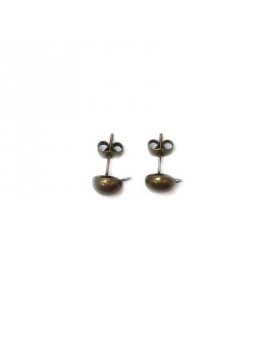 Boucles d'oreilles puce demi boule 8 mm bronze