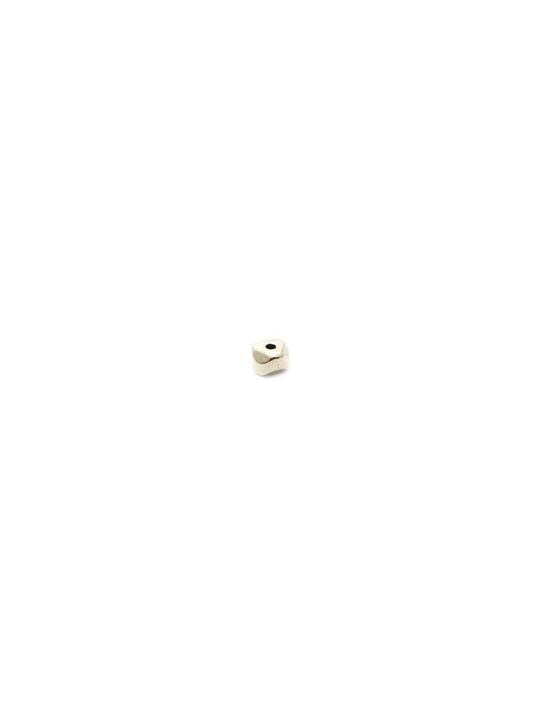 Perle vague argent vieilli 4 x 6 mm