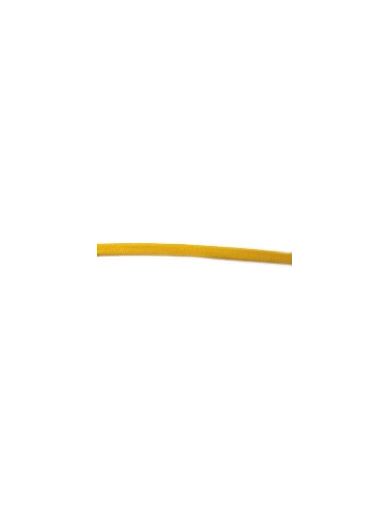 Cuir plat naturel jaune 3 mm par 10 cm