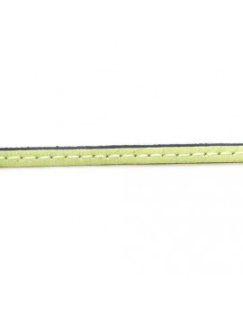 Cuir plat naturel 1 surpiqûre vert anis 5 mm - 10 cm