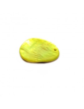 Sequin en nacre jaune 25 mm