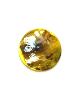 Sequin en nacre jaune 25 mm