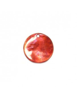 Sequin en nacre rouge 20 mm