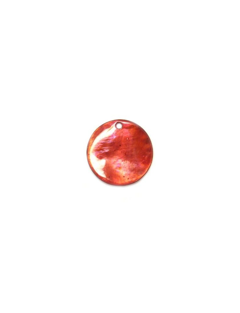 Sequin en nacre rouge 20 mm