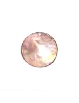 Sequin en nacre rose clair 25 mm