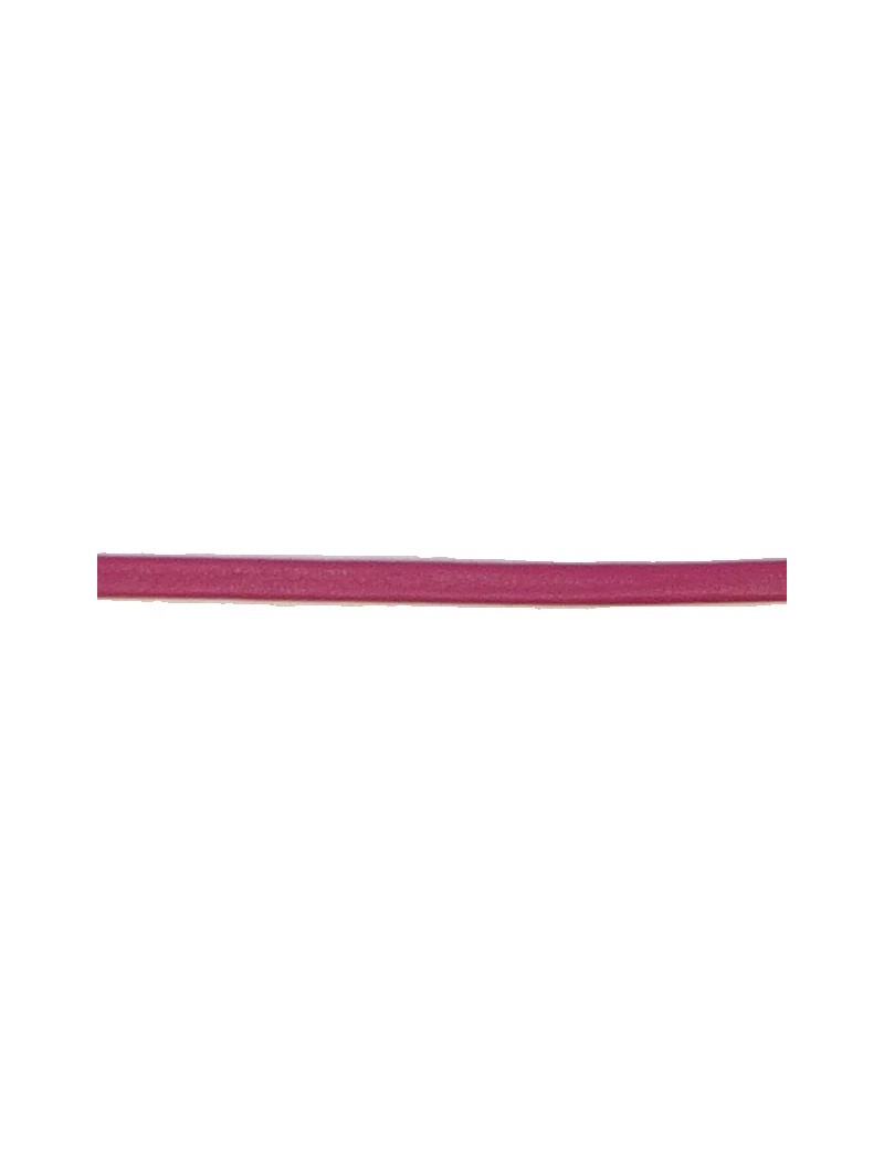 Cuir plat naturel fuchsia 3 mm par 10 cm