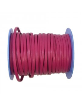 Cuir plat naturel fuchsia 3 mm par 10 cm