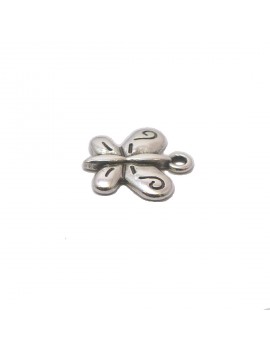 Papillon argent vieilli 13x13 mm