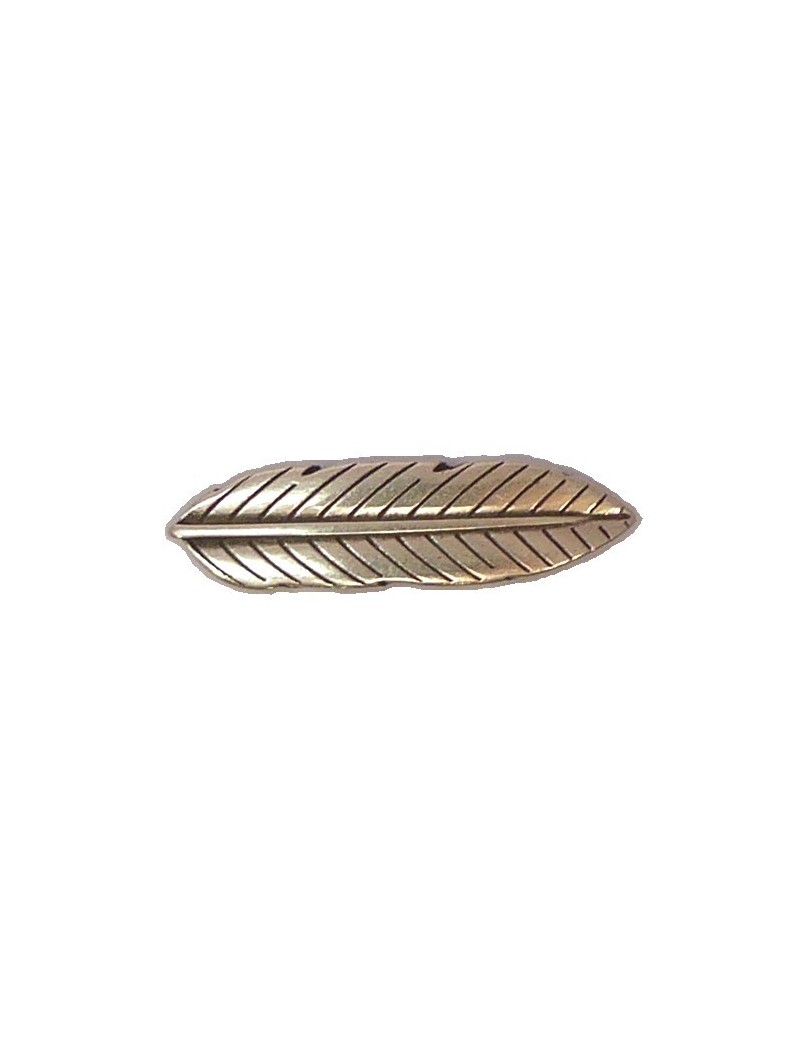 Passant plume argent vieilli pour cordon 10 mm