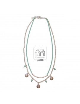 Collier double rang vert d'eau