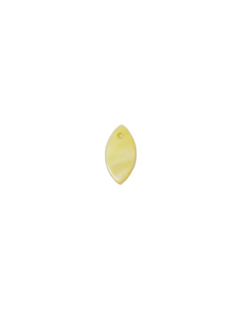 Larme en nacre jaune 9x18 mm