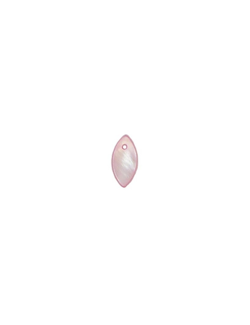 Larme en nacre rose 9x18 mm