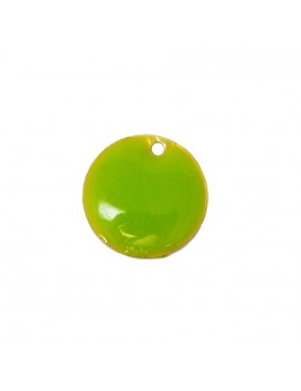 Sequin émaillé vert pomme 15 mm