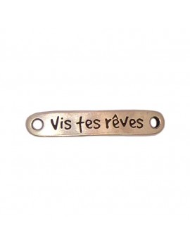 Intercalaire -Vis tes rêves- argent vieilli 7x38 mm