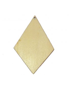 Pendentif losange en bois bleu vert 50x75 mm