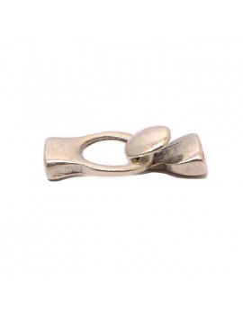 Fermoir boutonnière à coller argent vieilli pour cordon 10 mm