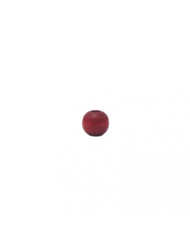 Perle en bois teinté et vernis rouge 6 mm