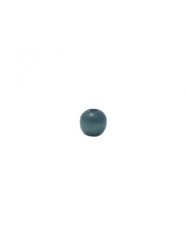 Perle en bois teinté et vernis turquoise 6 mm