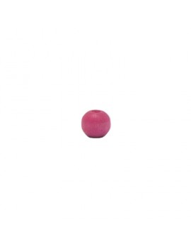 Perle en bois teinté et vernis fuchsia 6 mm