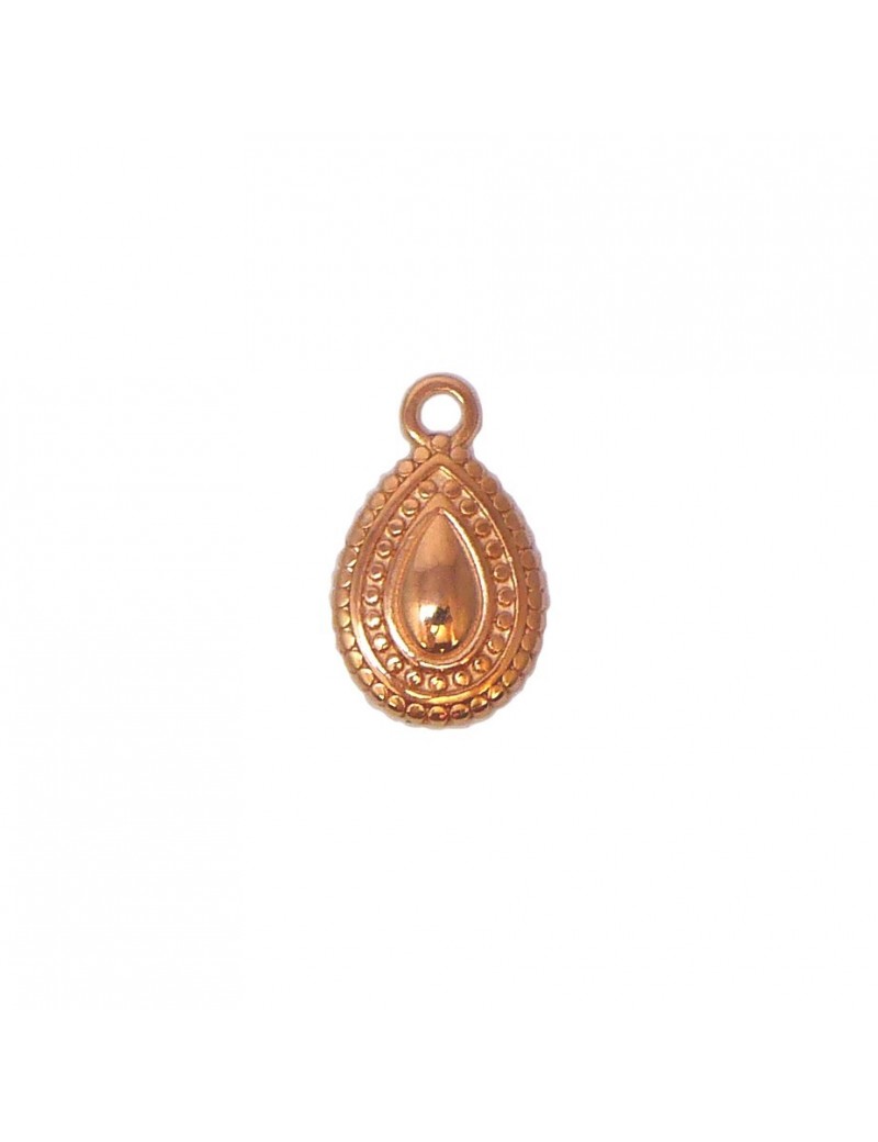 Goutte travaillée rose doré 10x16 mm Goutte travaillée rose doré 10x16 mm