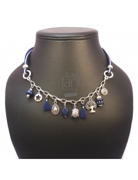 Collier à breloques bleu marine