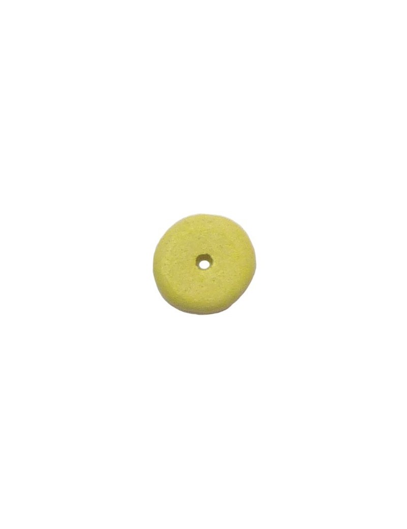 Rondelle céramique 8 mm jaune mat