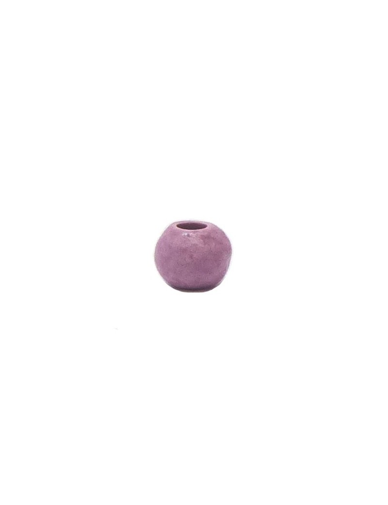 Perle céramique 8 mm mauve mat