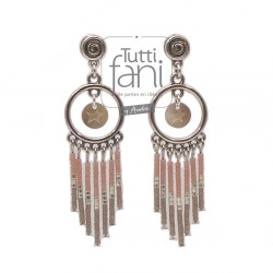 Boucles d'oreilles tiges délicas rose-taupe