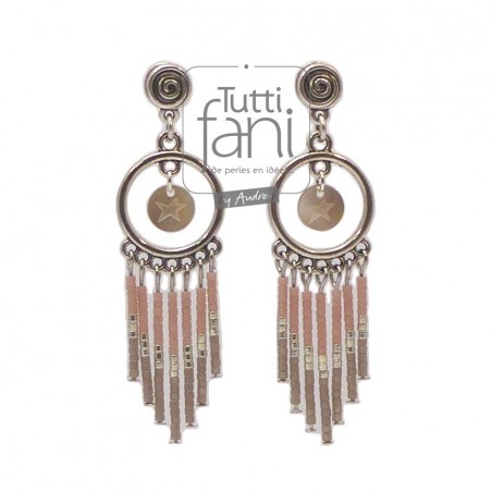 Boucles d'oreilles tiges délicas rose-taupe